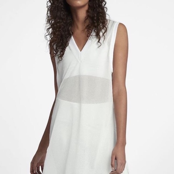 Nike Beautiful and Powerful mesh White Dress - Picture 1 of 4
